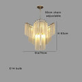 Modern brass crystal glass chandelier dining room cascading rods