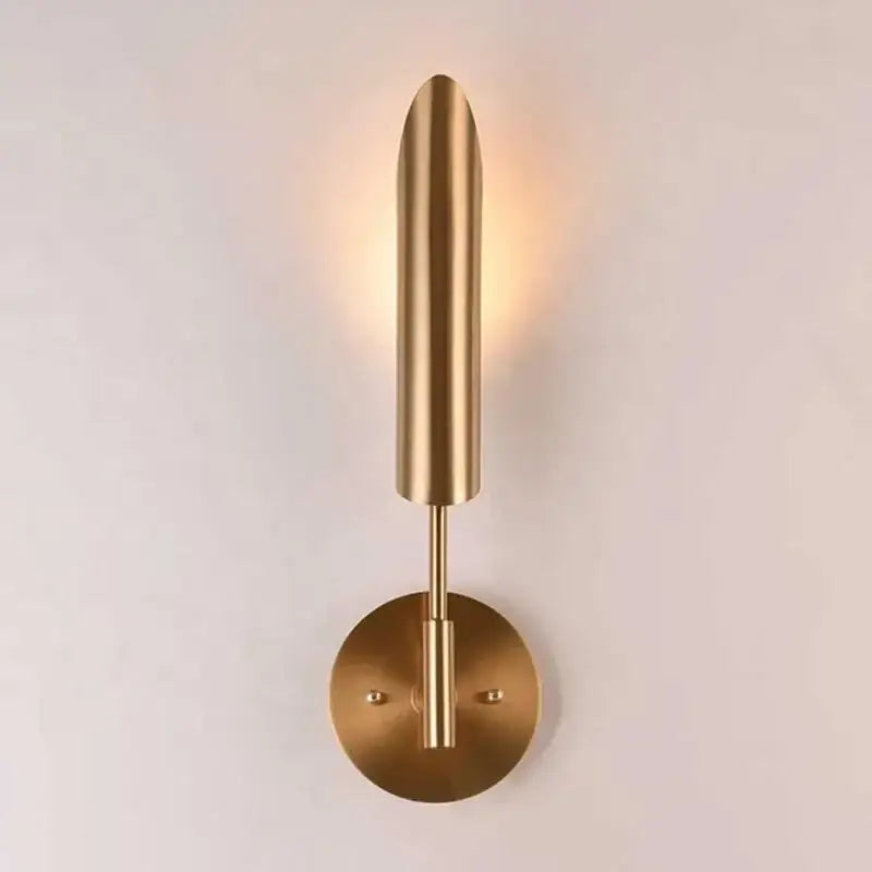 Modern brass cylindrical wall light – living room sconce