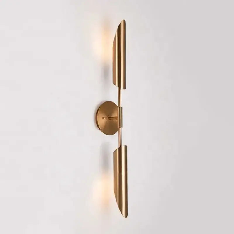 Modern brass cylindrical wall light – living room sconce