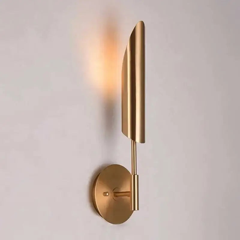 Modern brass cylindrical wall light – living room sconce