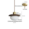 Modern brass & dark wood led wood pendant light dining room