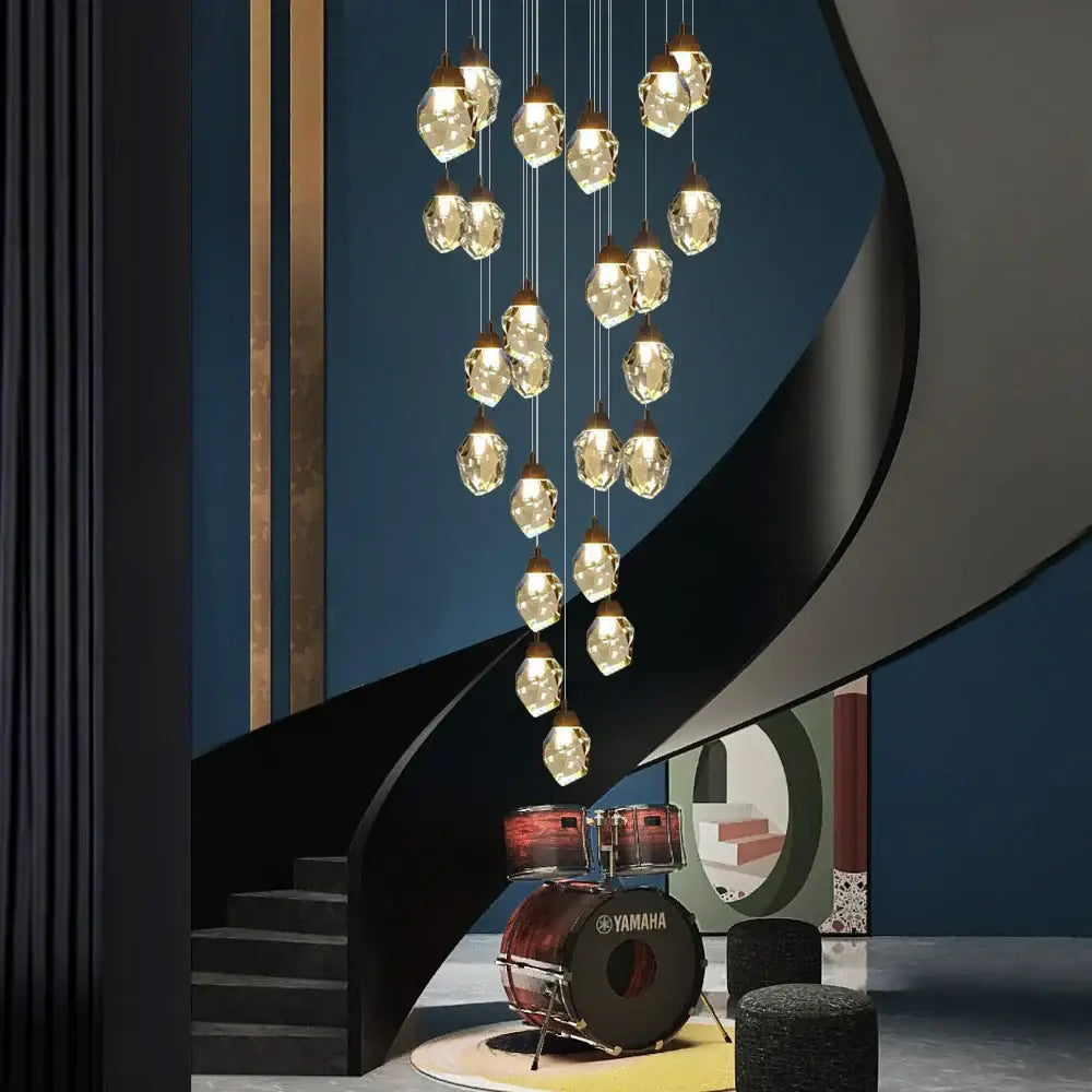 Modern brass decorbites crystal led chandelier living room light