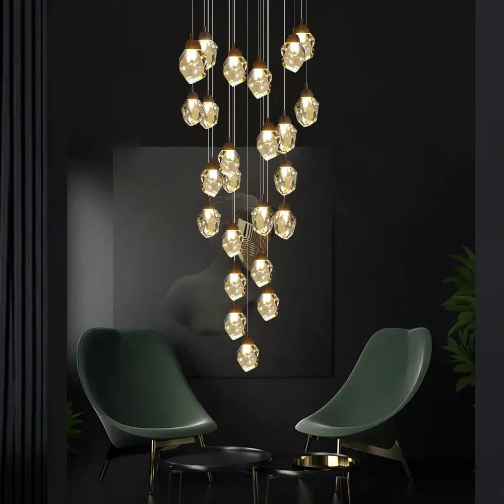 Modern brass decorbites crystal led chandelier living room light