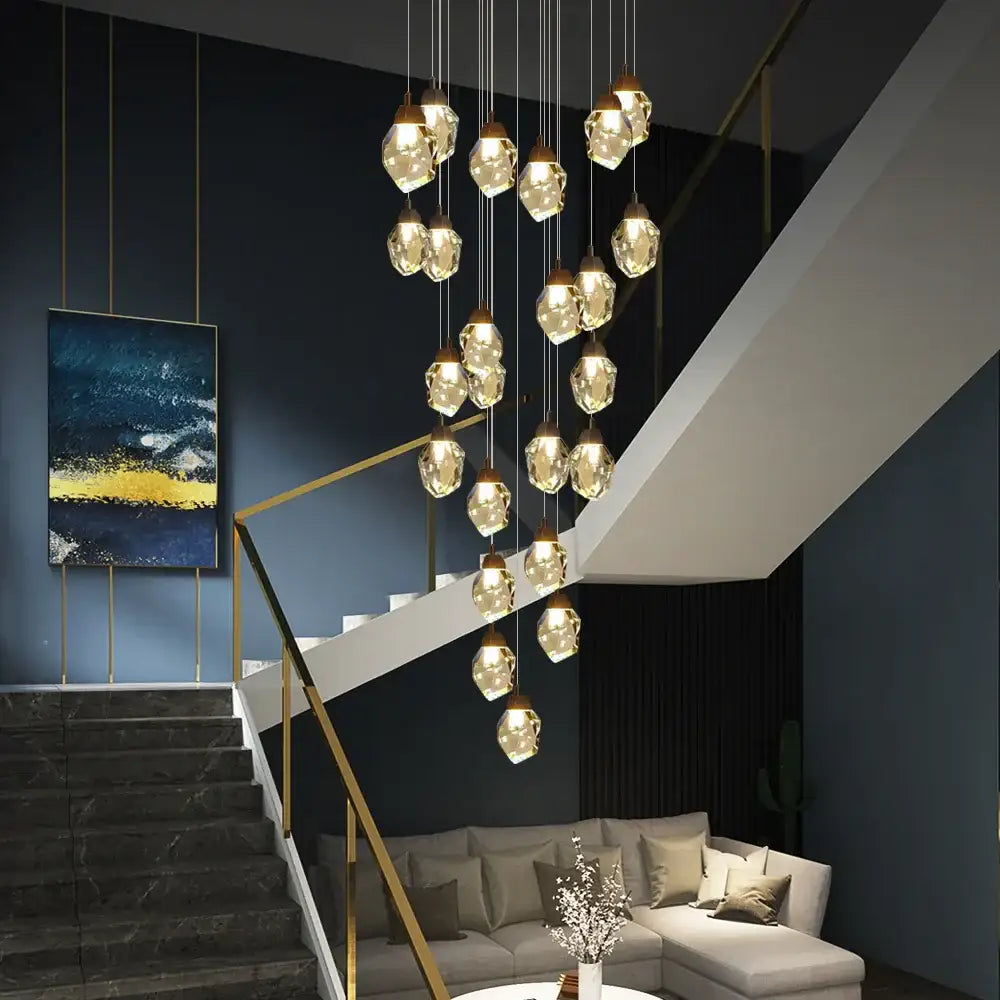 Modern brass decorbites crystal led chandelier living room light