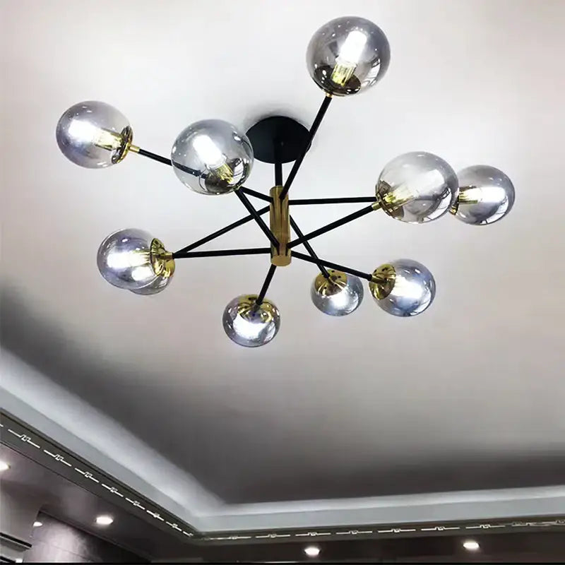 Modern brass decorbites glass ball led chandelier kitchen lighting