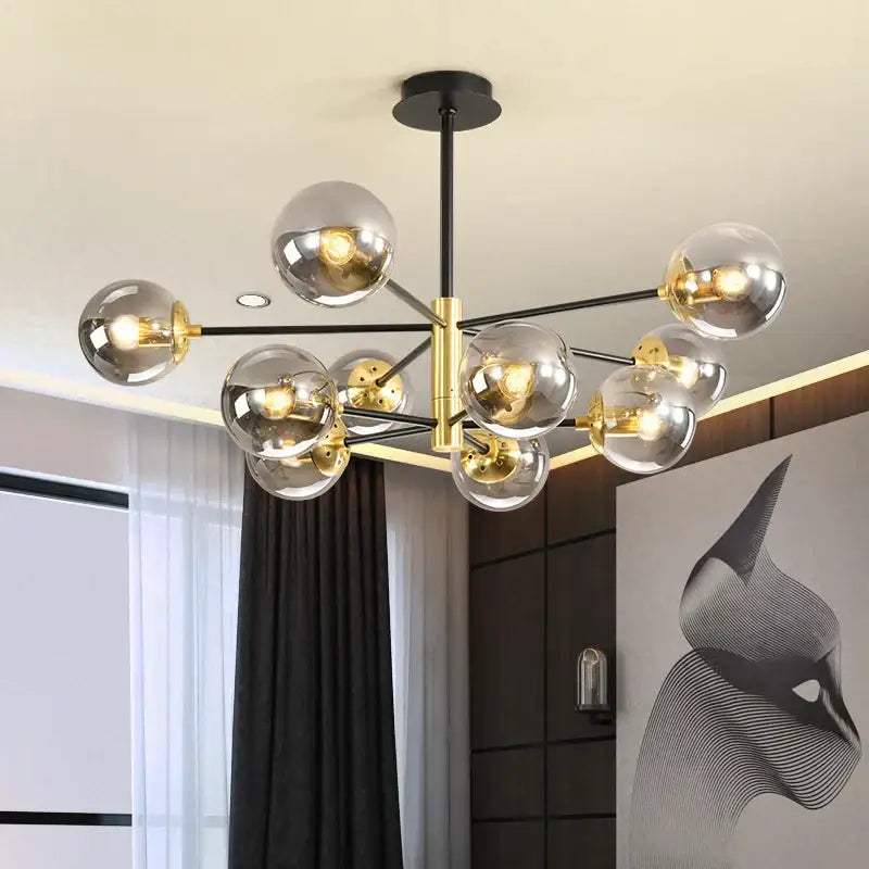Modern brass decorbites glass ball led chandelier kitchen lighting