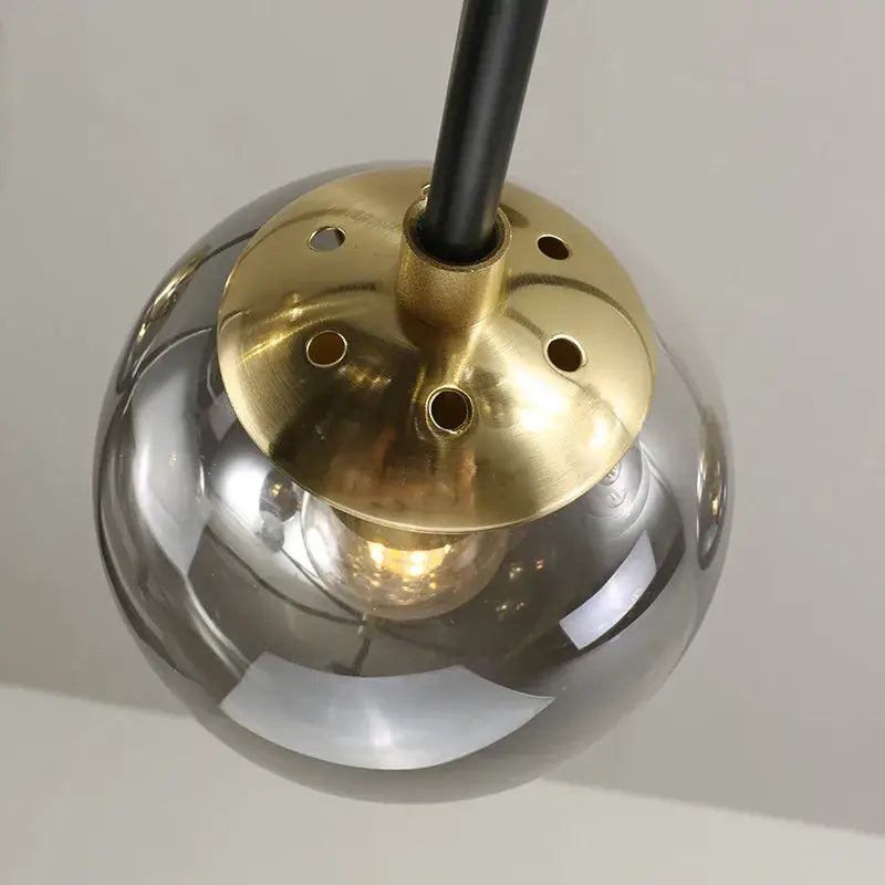 Modern brass decorbites glass ball led chandelier kitchen lighting