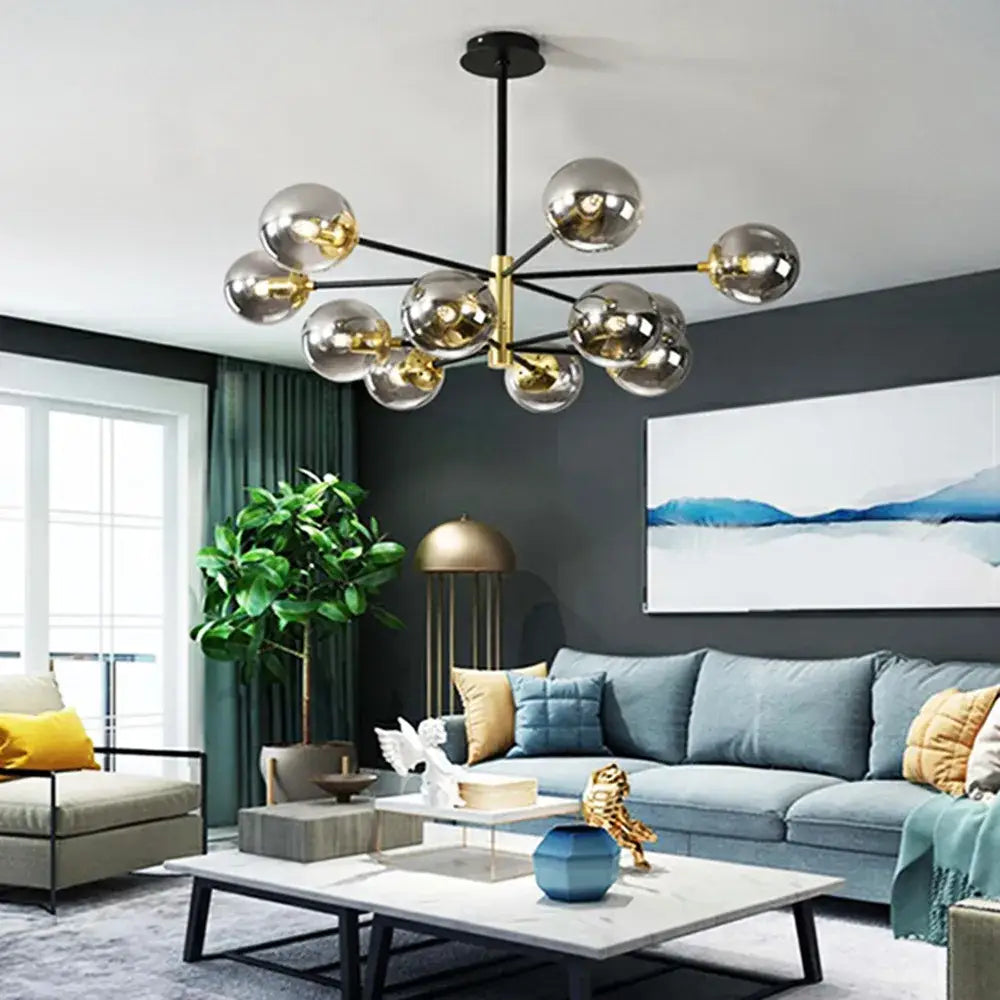 Modern brass decorbites glass ball led chandelier kitchen lighting