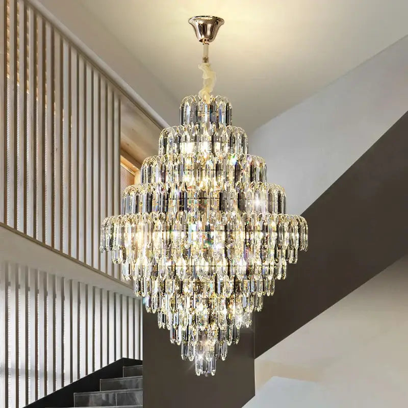 Modern brass designer led crystal chandelier dining room light