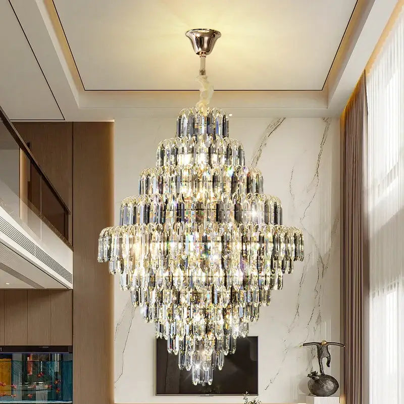 Modern brass designer led crystal chandelier dining room light