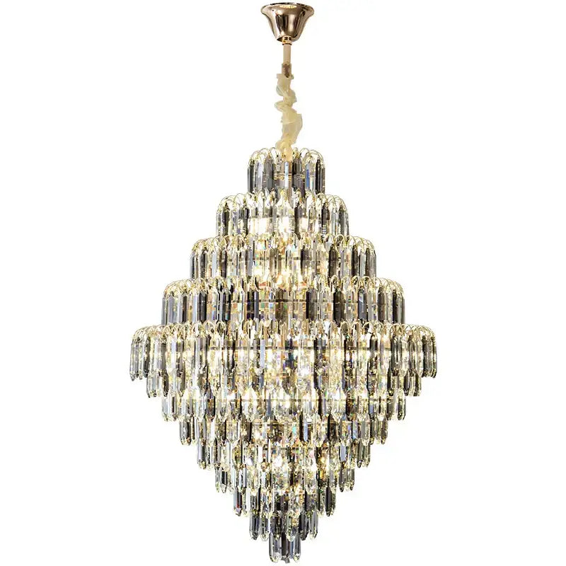 Modern brass designer led crystal chandelier dining room light