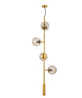 Modern brass five globe glass pendant lights for dining room