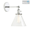 Modern brass funnel glass wall lamp for bedroom lighting
