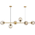 Modern brass glass ball led chandelier dining room pendant light
