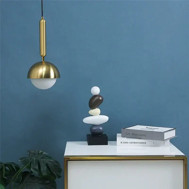 Modern brass glass ball led pendant chandelier for dining room