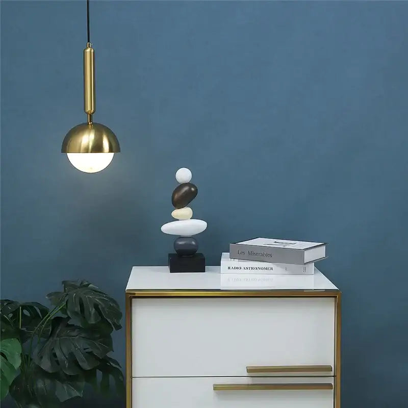 Modern brass glass ball led pendant chandelier for dining room