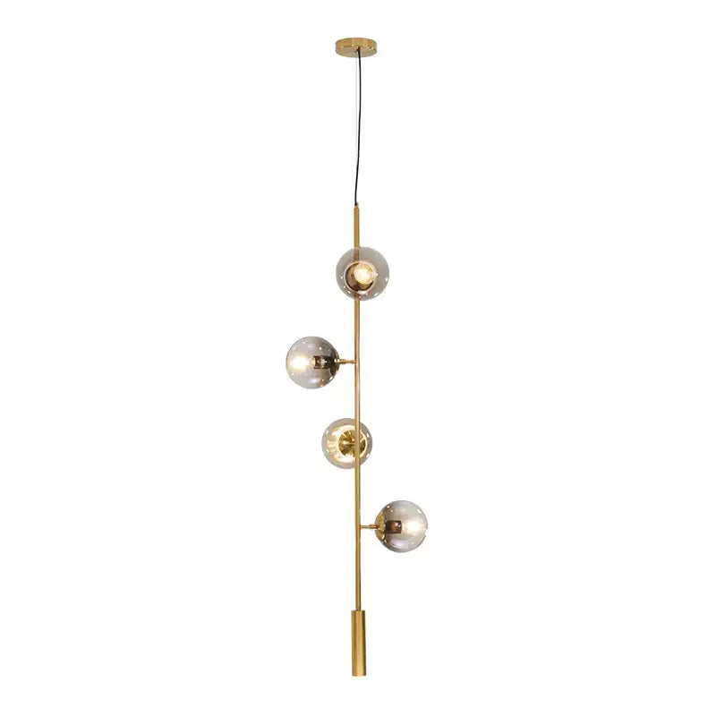 Modern brass glass ball metal pendant light kitchen bar 5 globe
