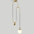 Modern brass glass ball pulley pendant light for dining room