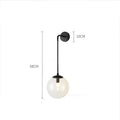 Modern brass glass ball wall lamp bedroom amber globe lighting