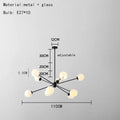 Modern brass glass chandelier with clear glass shades for dining room