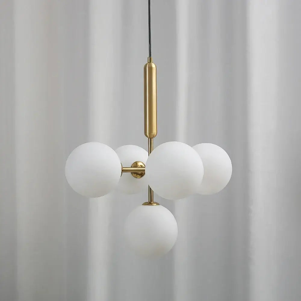 Modern brass golden glass balls ceiling light dining room cluster