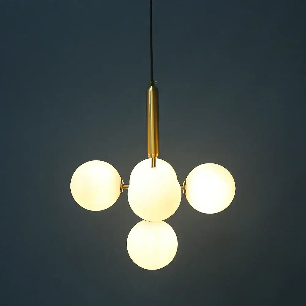 Modern brass golden glass balls ceiling light dining room cluster