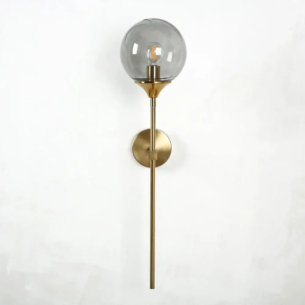 Modern brass golden glass wall sconces for bedroom globe light