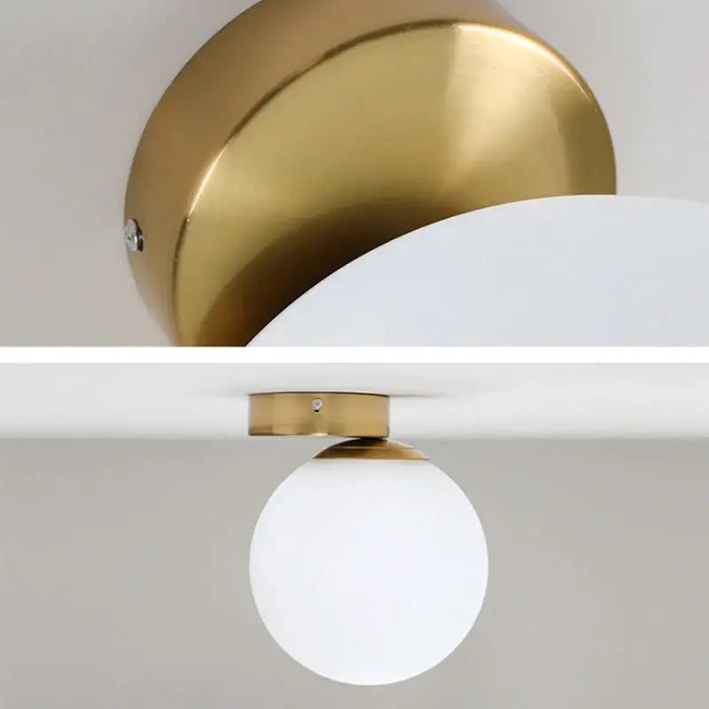 Modern brass round ceiling lamp hallway frosted glass globe