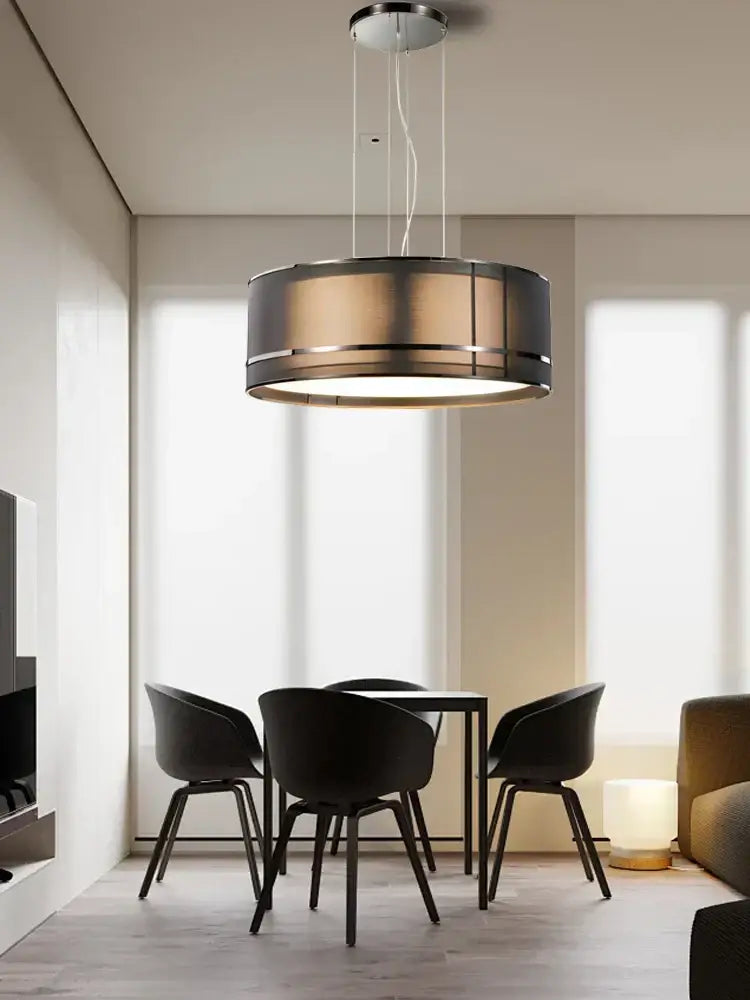 Modern bronze designer fabric ceiling pendant light for dining room