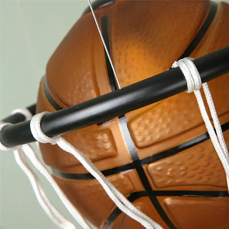 Modern brown basketball pendant lights kids room hoop decor