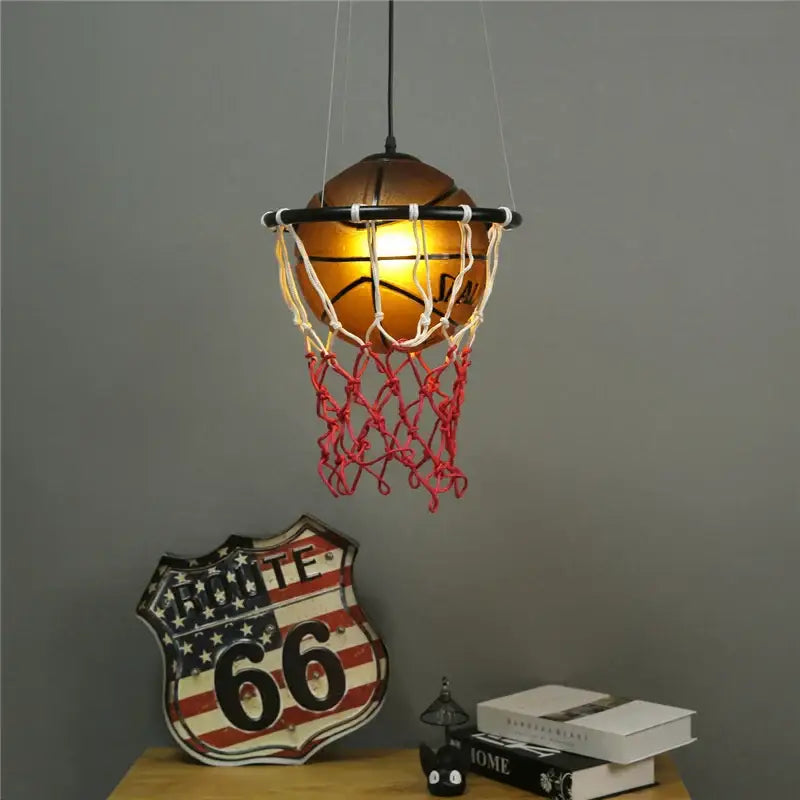 Modern brown basketball pendant lights kitchen hanging lamp