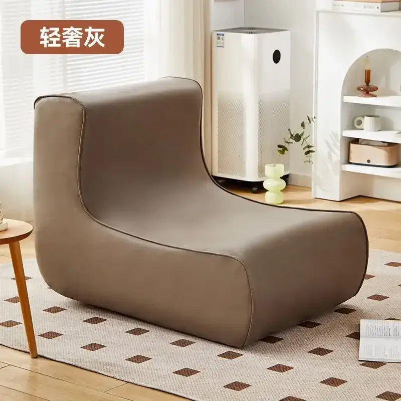 Modern brown & black faux leather cozy sofa chair living room