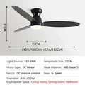 Modern brown wooden ceiling fan with remote control bedroom light