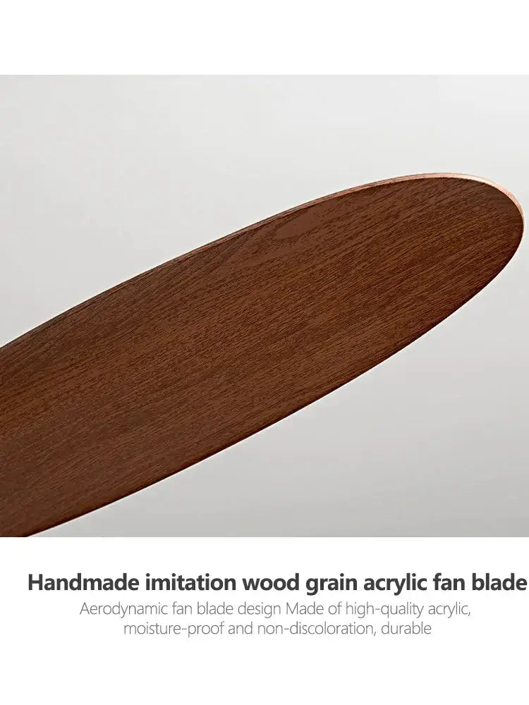 Modern brown wooden ceiling fan with remote control bedroom light