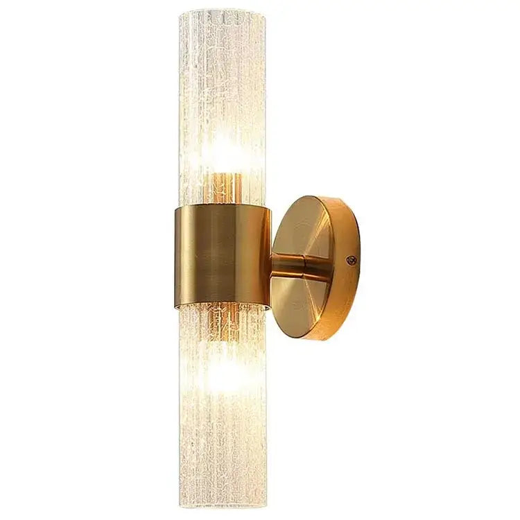 Modern brushed brass crystal wall lamp for bedroom