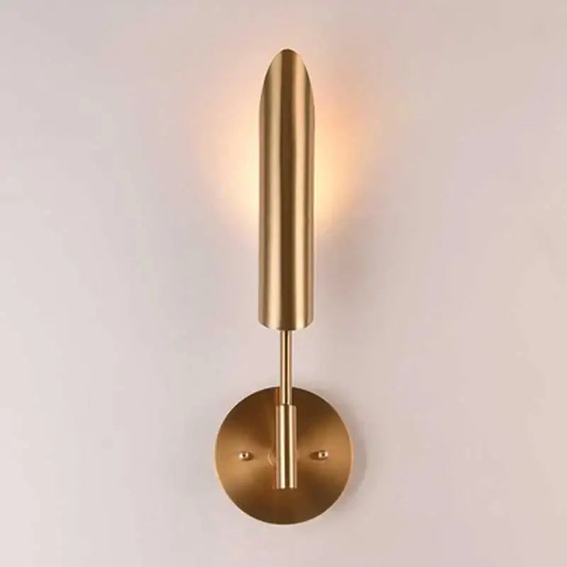 Modern brushed brass golden wall lamp for luxury bedroom decor
