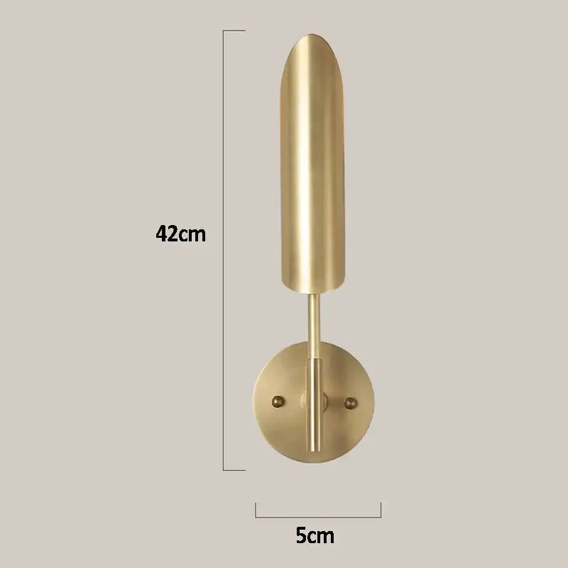 Modern brushed brass golden wall lamp for luxury bedroom decor