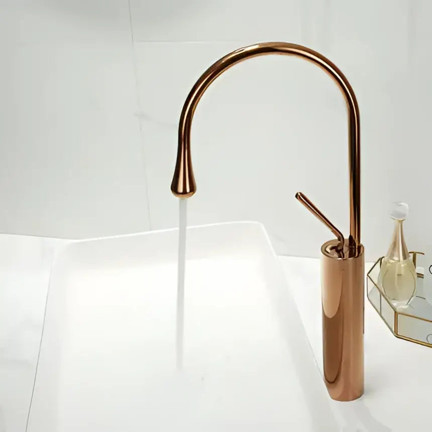 Modern brushed gold basin faucet kitchen swivel water crane