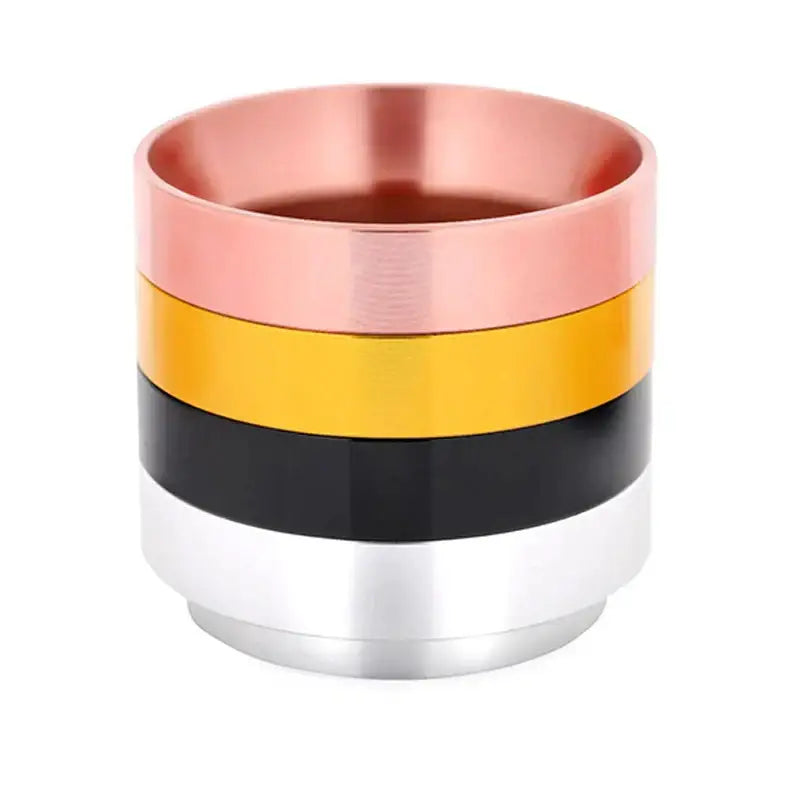 Modern brushed stainless steel espresso dosing ring kitchen tool