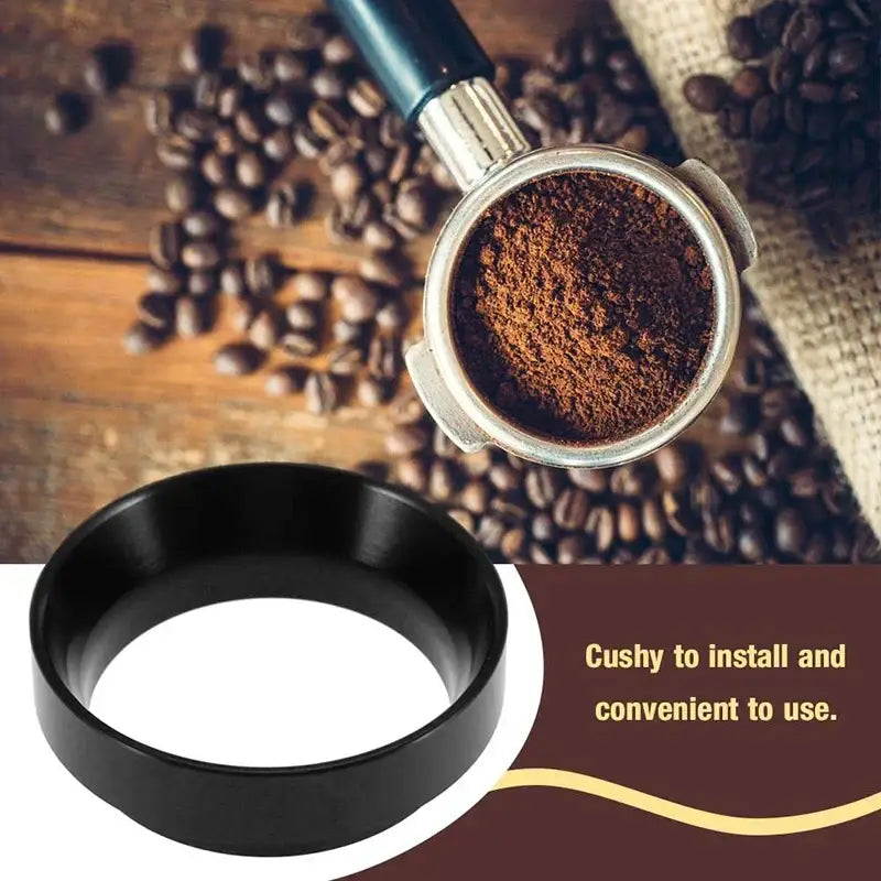 Modern brushed stainless steel espresso dosing ring kitchen tool