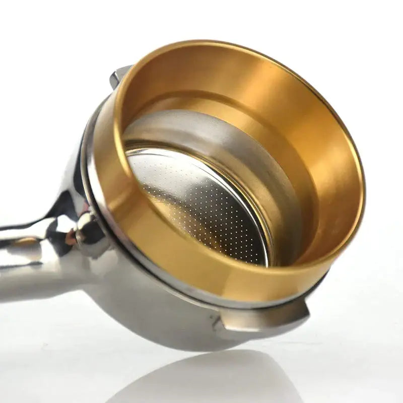 Modern brushed stainless steel espresso dosing ring kitchen tool