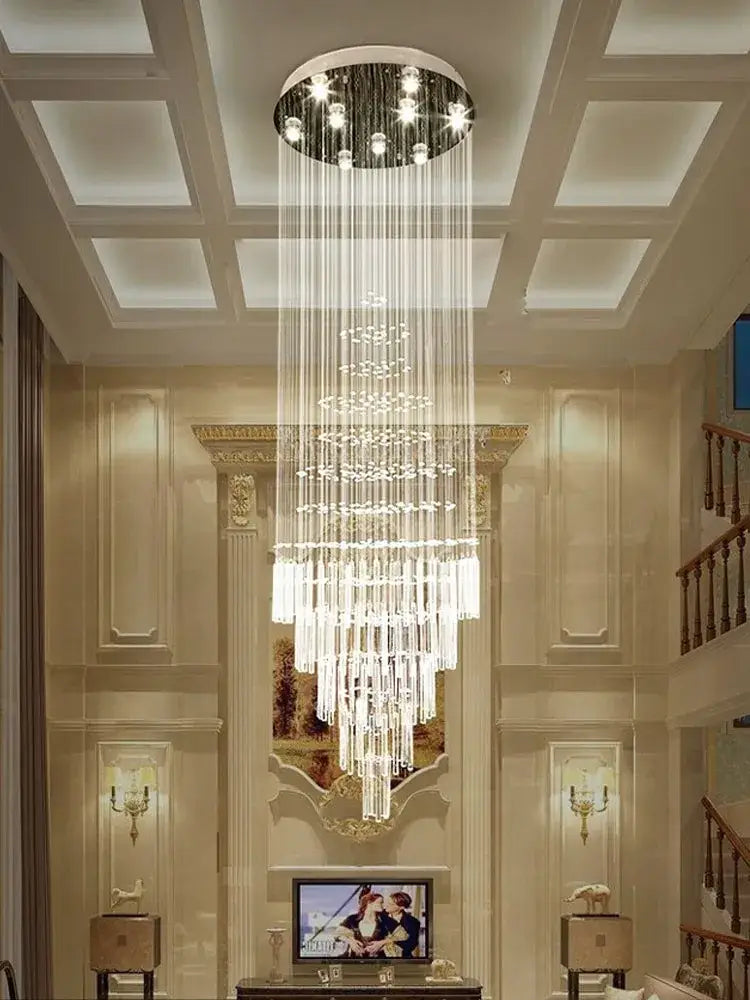 Modern cascading decorbites crystal chandelier for living room
