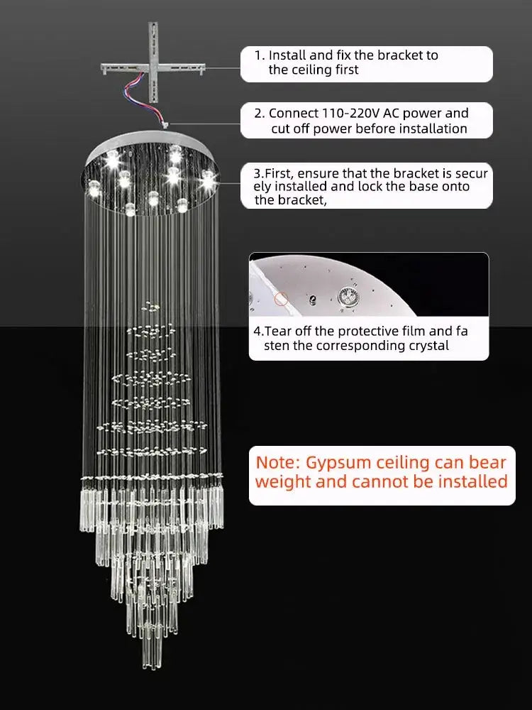 Modern cascading decorbites crystal chandelier for living room