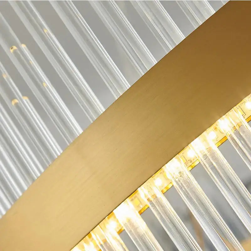 Modern cascading gold crystal pendant chandelier dining room led