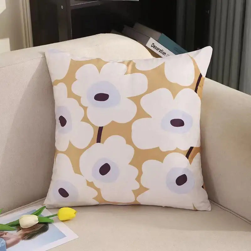 Modern checkered fluffy velvet cushion cover bedroom decor