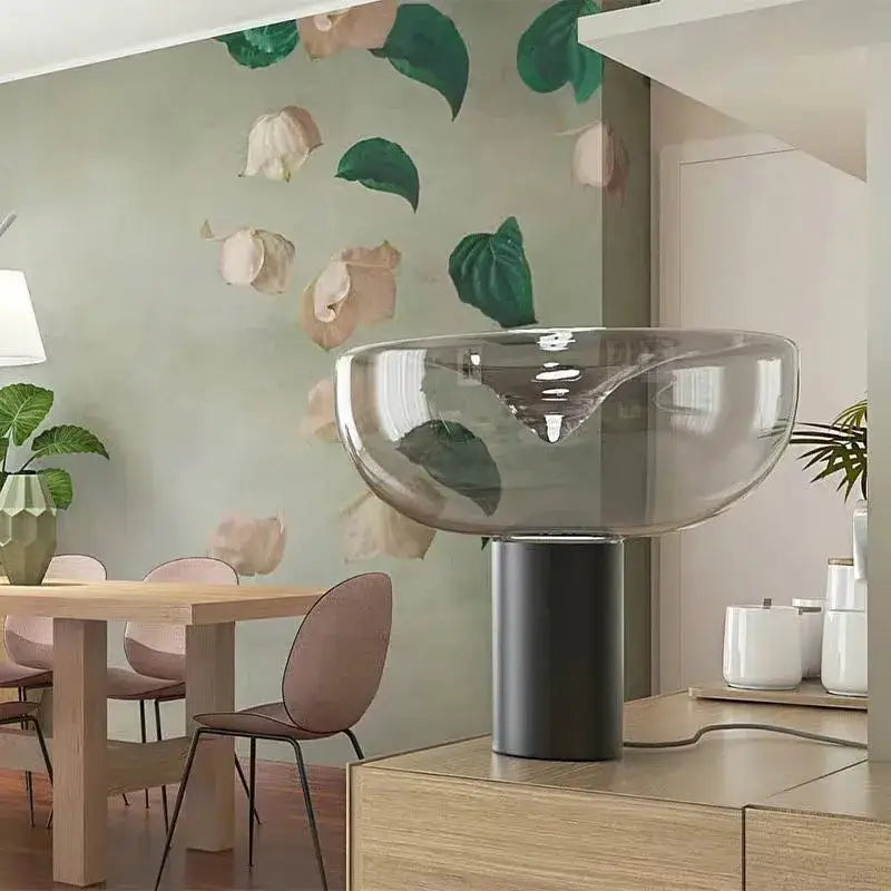 Modern chrome aella glass table lamp bedroom decor