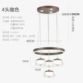 Modern chrome and black led dining table chandelier with glass shades