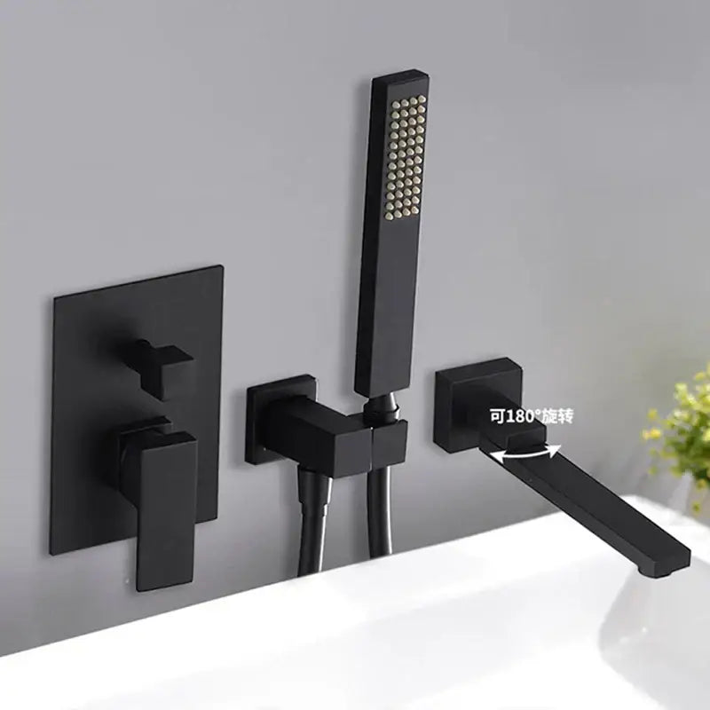 Modern chrome bathtub faucet mixer with waterfall spout for bathroom