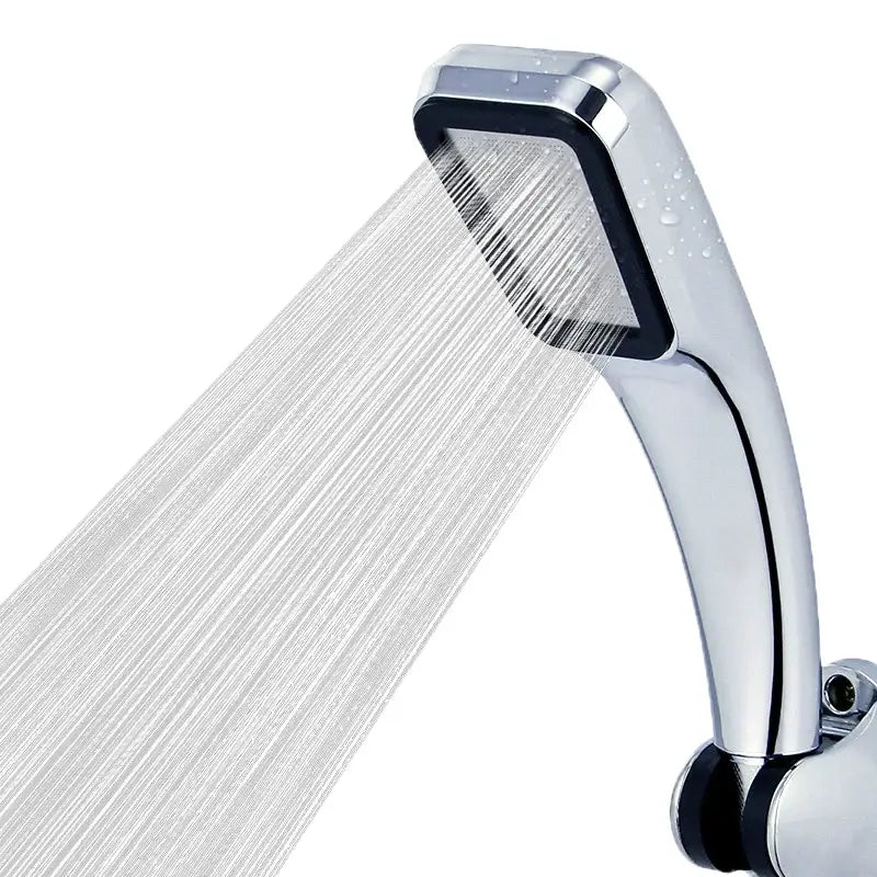 Modern chrome & black rainfall shower head bathroom handheld
