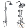 Modern chrome brass shower mixer with rainfall head bathroom system